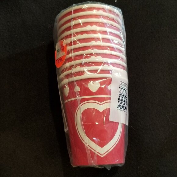 Vintage Valentines Hearts Party Paper Plates Cups Napkin Lot New - Picture 2 of 8
